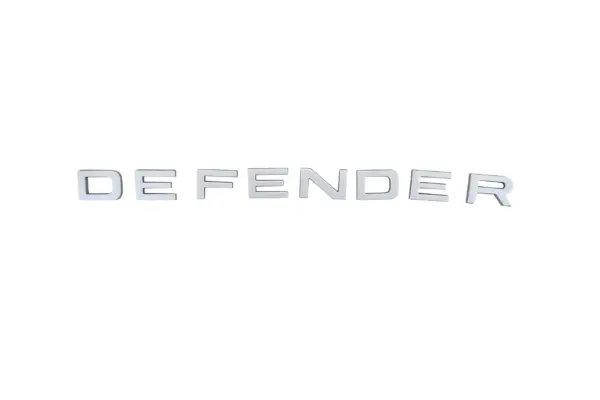 Land Rover Defender Silver and Black Hood + Tail badge Letters for sale in Dubai