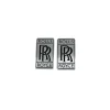 Rolls Royce Cullinan Emblem Badge silver and Black 2 Pec