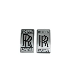 Rolls Royce Cullinan Emblem Badge silver and Black 2 Pec